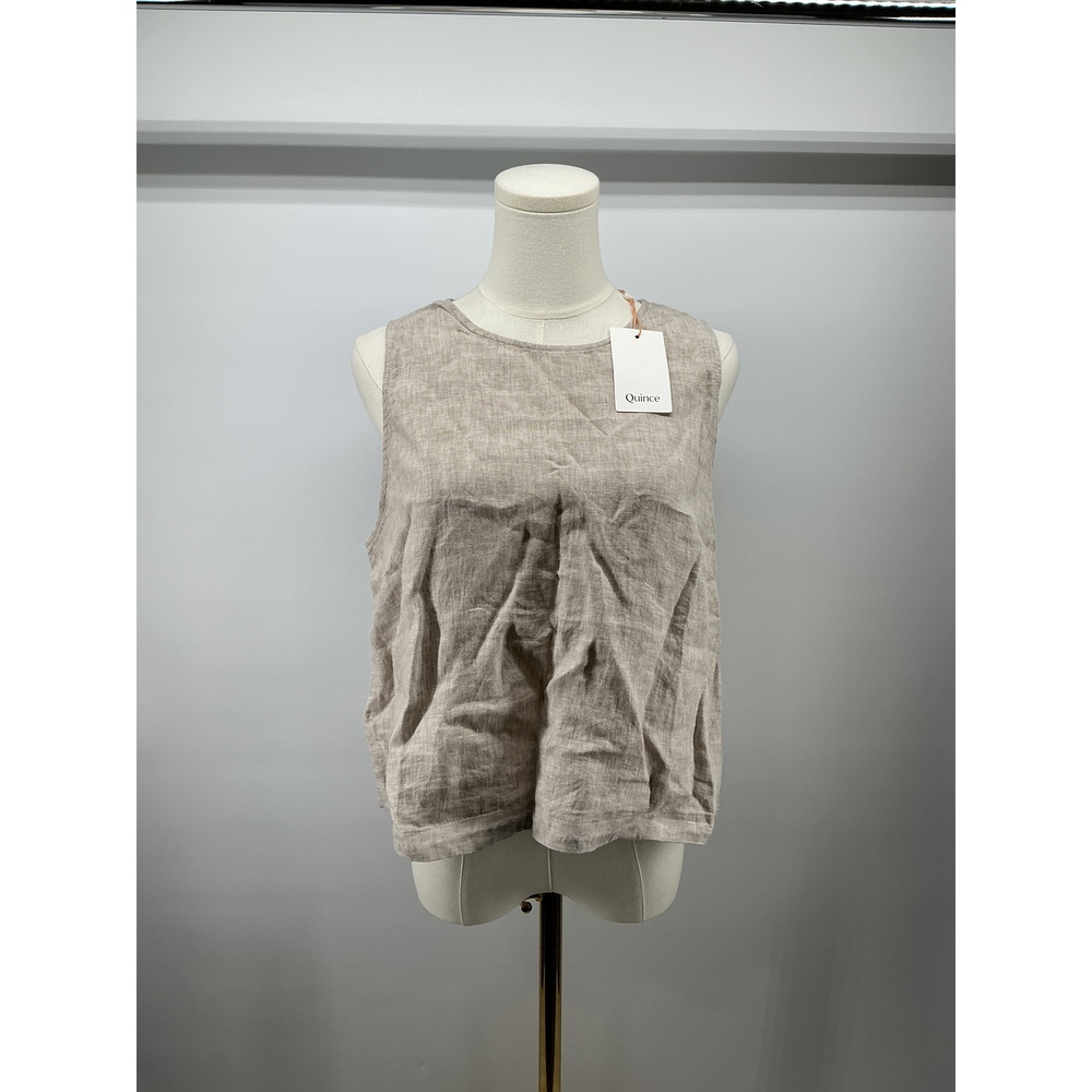 100% European Linen Cropped Tank - Picture 2 of 4